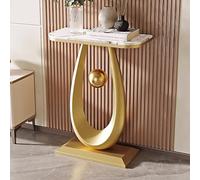 Genérico Mesas Consola con Almacenamiento, Escritorio para Pasillo, Mesa Auxiliar Estrecha, Mesa semicircular para teléfono, Mesa Consola Estrecha con Tablero de Piedra, Mesa Auxiliar contemporánea p