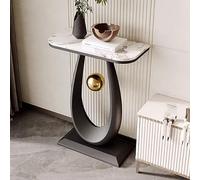 Genérico Mesas Consola con Almacenamiento, Escritorio para Pasillo, Mesa Auxiliar Estrecha, Mesa semicircular para teléfono, Mesa Consola Estrecha con Tablero de Piedra, Mesa Auxiliar contemporánea p