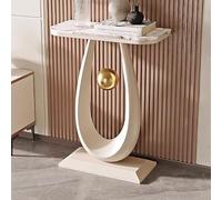 Genérico Mesas Consola con Almacenamiento, Escritorio para Pasillo, Mesa Auxiliar Estrecha, Mesa semicircular para teléfono, Mesa Consola Estrecha con Tablero de Piedra, Mesa Auxiliar contemporánea p