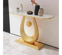 Genérico Mesas Consola con Almacenamiento, Escritorio para Pasillo, Mesa Auxiliar Estrecha, Mesa semicircular para teléfono, Mesa Consola Estrecha con Tablero de Piedra, Mesa Auxiliar contemporánea p
