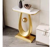 Genérico Mesas Consola con Almacenamiento, Escritorio para Pasillo, Mesa Auxiliar Estrecha, Mesa semicircular para teléfono, Mesa Consola Estrecha con Tablero de Piedra, Mesa Auxiliar contemporánea p