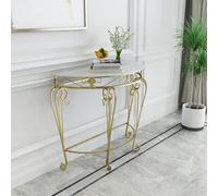 Genérico Mesas Consola con Almacenamiento, Escritorio para Pasillo, Mesa Auxiliar Estrecha para Pasillo, Mesa Consola de Entrada con Tablero de imitación mármol y Elegantes Patas metálicas en Espiral