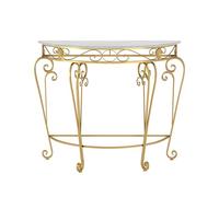 Genérico Mesas Consola con Almacenamiento, Escritorio para Pasillo, Mesa Auxiliar Estrecha para Pasillo, Mesa Consola semicircular con Patas metálicas en Espiral para Sala de Estar, Pasillo, Entrada,