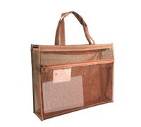 Genérico Mesh Art Supply Bag, 17 X 13 X 4.4 Inch Clear Art Storage Bags with Handle and Zipper, A3 Size Mesh Tote Artwork Organization, Ideal For School, Studio, Travel,
