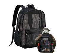 Genérico Mesh Backpack Bag, Lightweight Heavy Duty Pack, See Through Carrier, Semi-Transparent Design, Comfortable Shoulder Strap, Perfect for Beach, College, Student, School, Travel, Daily Use