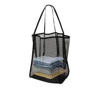 Genérico Mesh Beach Bag for Summer Travel, Breathable transparente Tote with Large Capacity, Lightweight Picnic Organizer for Camping, Water Park, Pool, Lake, Vacation, Outdoor Adventures, Negro , Se