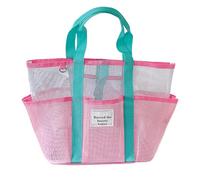 Generico Mesh Beach Bag, Large Reusable Tote, Women's Travel Luggage, 11.22x7.2x19.09 inches for Outdoor, Cruise, Picnic, Camping, Hiking, Lake, Family Resort, Gym, Sports Use, Green Carry Handle