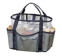 Genérico Mesh Beach Bag, Travel Tote Organizer, 16,55 x 7,09 x 11,03 in Multi Pocket Design, Lightweight Transpirable Material, for Outdoor, Vacation, Pool Towel, Toy Storage, azul marino, Se référer