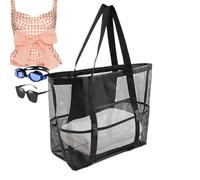 Genérico Mesh Beach Bag with Pockets, Large Beach Tote Bag, Sand Proof Mesh Toy Organizer, Swim Bags, Meshes Beaches Bags with Pockets, Heavy Duty Market Grocery Picnic Bagss for Market Picnic