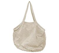 Genérico Mesh Grocery Bag, Reutilizable Cotton Tote, 28,74 x 18,9 in Large Capacity Stretch Organizer, Long Handle Shoulder Carryall, Eco Friendly Produce Holder for Vegetables, Girls, Women, beige