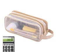 Genérico Mesh Pencil Pouch - Clear Mesh Pencil Case | Mêsh Pencils Case Pen Bag Cleâr Câse | Handheld Multi-Function Pencîl Pouch | Multi-Function Pencîl Pôuch Cleâr Makeup Colour Pôuch Cosmetics Bag