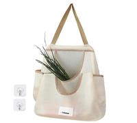 Generico Mesh Vegetable Bags, Reusable Storage Bags, Fruit and Vegetable Bag, Hangable Mesh Carrier, Multifunctional Tote Carrier, Engage Storage Bag for Vegetables, 45x10x40cm, Khaki Double,