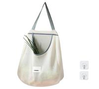 Generico Mesh Vegetable Bags, Reusable Storage Bags, Fruit and Vegetable Bag, Hangable Mesh Carrier, Multifunctional Tote Carrier, Engage Storage Bag for Vegetables, 45x10x40cm, Gray Singles,