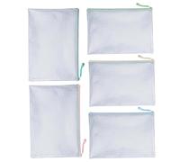 Genérico Mesh Zippered Pouch, A4 Zipper Bags, 12.99x9.17 Inches Transparent Color, 5 Pieces Waterproof Organizer, Pencil Zip Bags for Stationery Supplies Games School Office Supplies