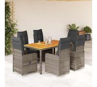 Genérico Mesita y sillas jardín 7 Piezas y Cojines ratán sintético Gris,Mobiliario,Muebles de jardín,Conjuntos de jardín-3277023