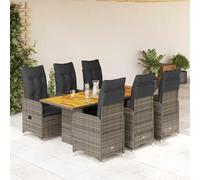 Genérico Mesita y sillas jardín 7 Piezas y Cojines ratán sintético Gris,Mobiliario,Muebles de jardín,Conjuntos de jardín-3277028