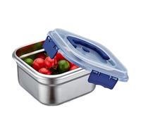 Genérico Metal Basin - Airtight Meal Organizer, Leakproof Kitchen Storage Chest, Freshness Locking Tray, Professional Culinary Prep Vessel, Home Dining Equipment, Large Rectangular Silver