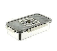 Genérico Metal Bread Box - Airtight Stainless Steel Storage Container | Portable Kitchen Loaf Keeper Secure Lid Freshness Protection Food Organization for Sandwich, Toast, Bagel, Dough, Storage