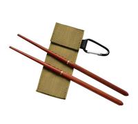Genérico ,Metal | Chop Sticks, Detachable Red Sandalwood Wood, Outdoor Camping Utensils with Carry Bag, Carabiner
