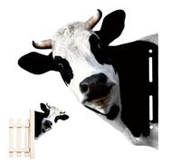 Genérico Metal Cow Yard Art - Cows Head Shape Iron Silhouettee | Funny Peeking Cattle Statue | Outdoor Bovine Sculpture, Creative Garden Ornament, Modern Home Accent for Farm, Walls, Fences