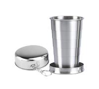 Genérico Metal Cup - Telescopic Stainless Steel Cup, Lightweight Portable Mug, Design | Camping Water Cups With Lid And Metal Keychain For Travel Backpacking Hiking Picnic Outdoor