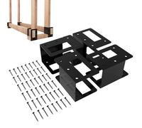 Genérico Metal Firewood Rack Brackets, 4-Piece Log Holder Stand, 1450g Powder-Coated Stackable Frame for Indoor Fireplace Porch Yard Garage Bonfire Cabin Backyard Barn Storage