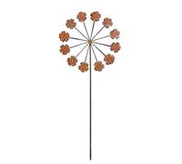 Genérico Metal Flower Garden Stakes - Weatherproof Rusty Finish, 15 Inch External Ground Stake, Durable Outdoor Park Walkway Component, Durable Brown Fastener | Landscape Tool For Lawns & Planters
