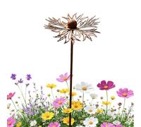 Genérico Metal Flowers - Rusted Cornflower Vintage Rustic Stake | Outdoor Garden Sculpture Decor Weathered Iron Floral Art Design for Home, Living Room, Porch, Backyard or Floor Display