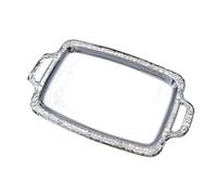 Genérico Metal Food Tray Large Display Silver Table Decoration