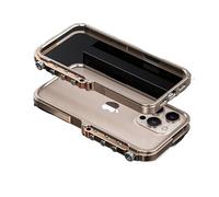 Genérico Metal Frame Phone Case for iPhone 15 Pro MAX 15Plus Anti Drop and Aluminum Alloy Frame Phone Case(Oro,15 Pro)