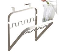 Generico Metal Garbage Pouch Holder | Foldable Garbages Pouch Bracket | Trash Bag Holder Rack | Cabinet Door Garbage Bag Holders For Kitchen Doors, Portable Folding Waste Can Bags Hanger