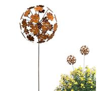 Genérico Metal Garden Stakes - Rusty Iron, Decorative DIY Adjustable Petals | Rustic Flower Bed Yard Art, Weatherproof Outdoor Decor For Fence, Patio, Lawn, Pathway, Plant Pot, Planter