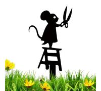 Genérico Metal Garden - Waterproof Mouse Stealing, Flower Art Decoration, Outdoor Ornament, Whimsical Garden Metal Art for Patio, Lawn, Courtyard, Fence, Walkway, Path, 6x2.7 Inches