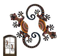 Generico Metal Gecko Wall Decor - 2 piezas Lizard Garden Decorations | Gecko Sculpture Decor | Iron Art Hanging Art For Garden Patio Balcony Yard Fence Indoor Living Room And Bedroom Outside Backyard