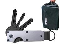 Genérico Metal Key Holder - minimalists Keychain Key Organizer | Folding Pocket Keyholder Secures 1-5 Keys, Compact Lightweight Keys Organizer Ideal for Women Men Everyday Carry