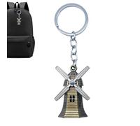 Genérico Metal Keychain Ring | Vintage Keychain | Versatile Windmill Keyrings Keychains Stylish Accessory Metal Door Car Keys Rings Tags Chain Pendant Decoration For Car