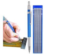 Genérico Metal Marking Pencil, Engineering Pencil With 12 Silver 2.0mm Refills, Steel Marking Pen Built-In Sharpener, Pipe Fitter Welder Fabrication Woodworking Tool, 14.5cm PP