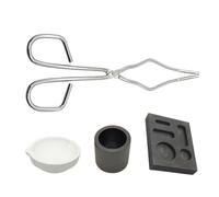 Genérico Metal Melting Kit - 4 Pieces Heat Resistant Reusable | Metal Casting Set | Portable Graphite Crucible and Ingot Mold for Crafting Rings, Necklaces, and Bracelets with Professional Precision