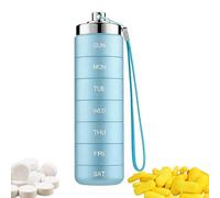 Genérico Metal Pill Organizer - Weekly Tablets Compartments Container | Portable Pill Box, For Women Men Adults Seniors Travel Outdoor Home Vacation Business Trip