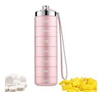 Genérico Metal Pill Organizer - Weekly Tablets Compartments Container | Portable Pill Box, For Women Men Adults Seniors Travel Outdoor Home Vacation Business Trip