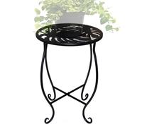 Generico Metal Plant Stand - Outside Plant Stand | Decorative Planter Rack | 15-inch Tall, Round Black, Space-Saving, for Corner Garden Balcony Patio Porch Sunroom, 38 x 25.5 x 25.5 cm