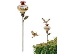 Genérico Metal Post Refillable Decoration - Resin Floral Decor Bird Feeder | Resin Floral Decor Bird Feeder - Metal Post Refillable Decoration Hummingbird Feeder Stake Homeowners Garden Post For Animal
