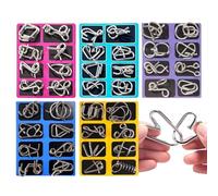 Genérico Metal Puzzles Brain Teasers, Test Mind Game Brain Teaser Toys, Física Mente Metal Puzzles, para Niños, Adolescentes, Adultos, Desafío, Hogar, Oficina, Viajes, Fiestas, Regalos, Calcetines