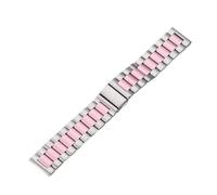Genérico Metal Strap For Watch 5 Active Band 20mm 22mm Stainless Steel For Watch 5 Lite Watch S4 Watchbands(Silver pink 14,20mm watch band)