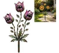 Genérico Metal Sunflower Garden Stake, Smiling Flower Yard Decoration, 30cm/12in Outdoors Weather Proof Flower Stake for Outside Lawn Patio Porch Pathway Art