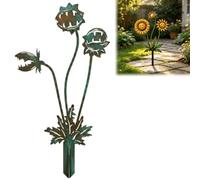 Genérico Metal Sunflower Garden Stake, Smiling Flower Yard Decoration, 30cm/12in Outdoors Weather Proof Flower Stake for Outside Lawn Patio Porch Pathway Art
