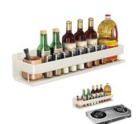 Genérico Metal Wall-Mount Rack Shelf, Bathroom Storage Shower Rack For Living Room, Kitchen and Bathroom | Floating Shelves - Metal Seasoning Bottle Holder | Wall-Mounted Household Supplies,