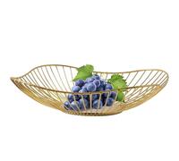 Generico Metal Wire Fruit Bowl, Artistic Hollow-Out Snacks Basket, 12.2x4.53x2.76 Inches Portable Organizer Rustic, Kitchen Decor for Lemon