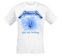 Genérico Metallica Ride The Lighting Hombre Camiseta Manga Corta Blanco XL, 100% Algodón, Regular/Corte Estándar