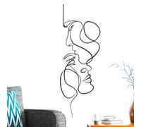 Genérico Metallwand Paar Strichzeichnungen | Single Line Drawing - - Mann Silhouette Kunstwerk, Frauen Kunstdruck, Linie Kunst Wand-, minimalistische